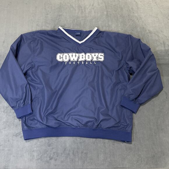 Dallas Cowboys Jacket Mens XLarge Blue V Neck Pullover Apparel Football - Picture 1 of 9